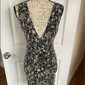 Alice and Olivia black / cream cocktail dress, size 4